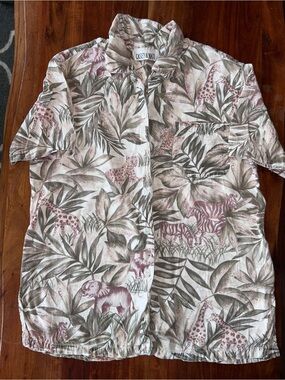 Casey & Max Tropical Short Sleeve Button Up Small